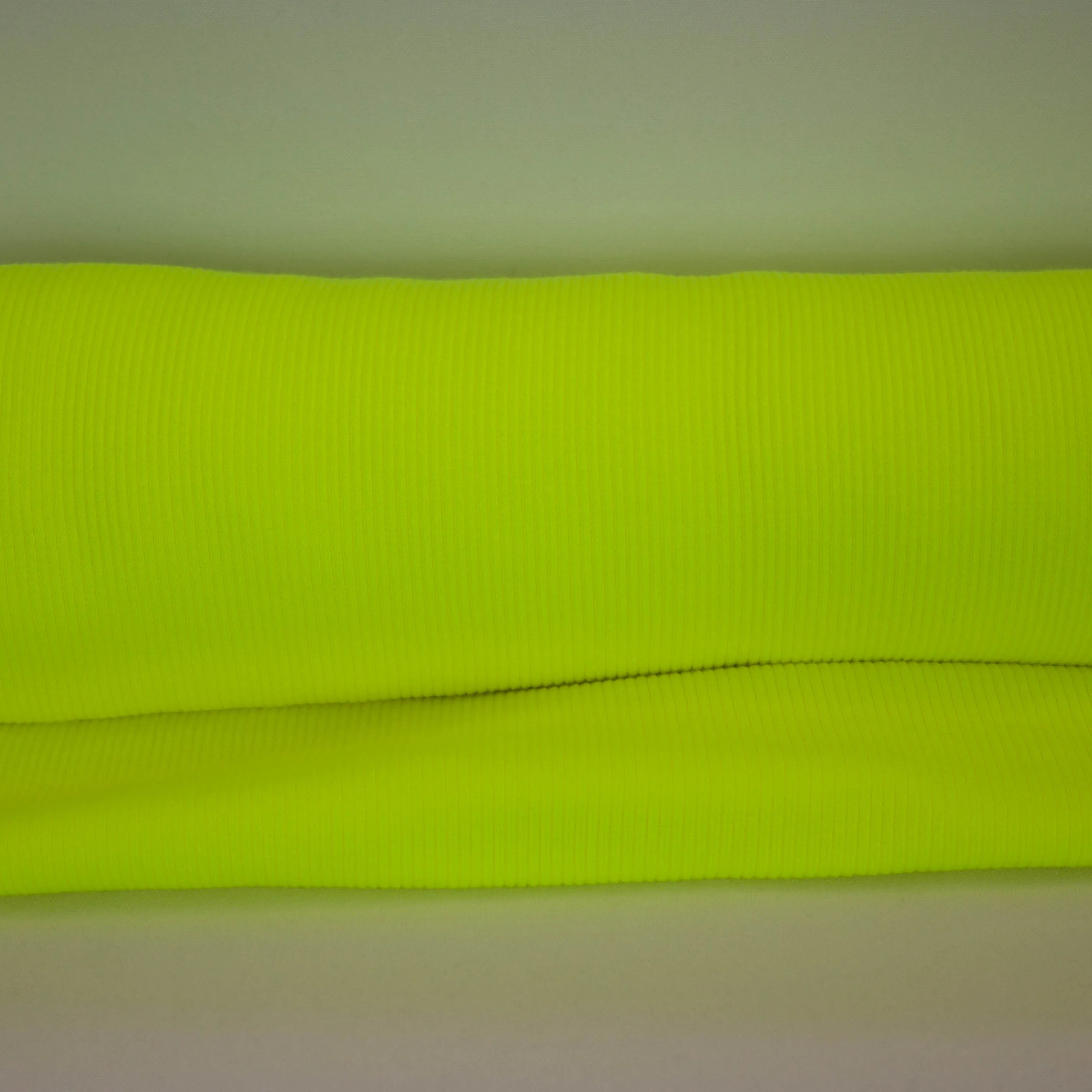 Boordstof rib neon geel